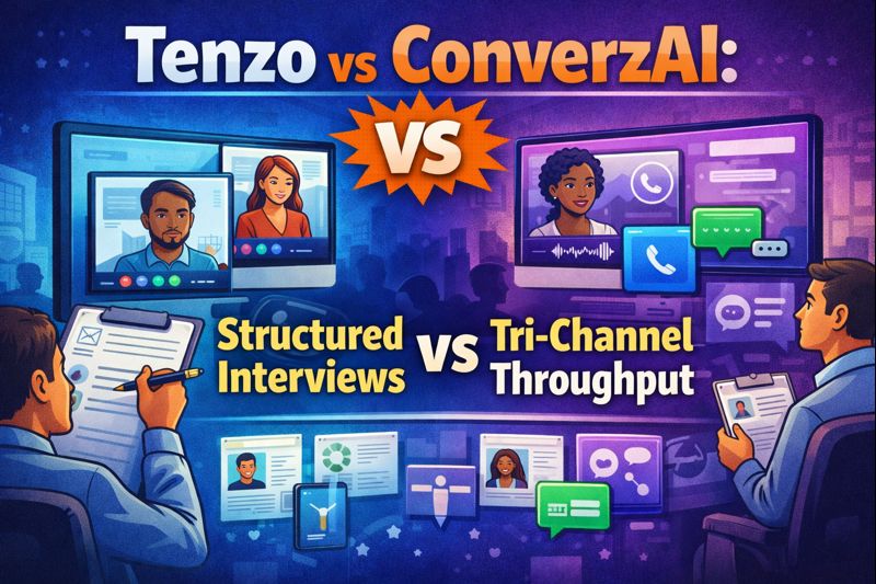 Tenzo vs ConverzAI: Structured Interviews vs Tri-Channel Throughput